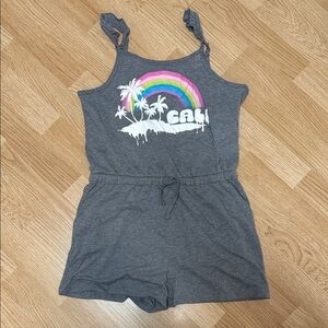 Justice Gray and Pink Jumpsuit with Trendy Appeal Summer Beach Vacation